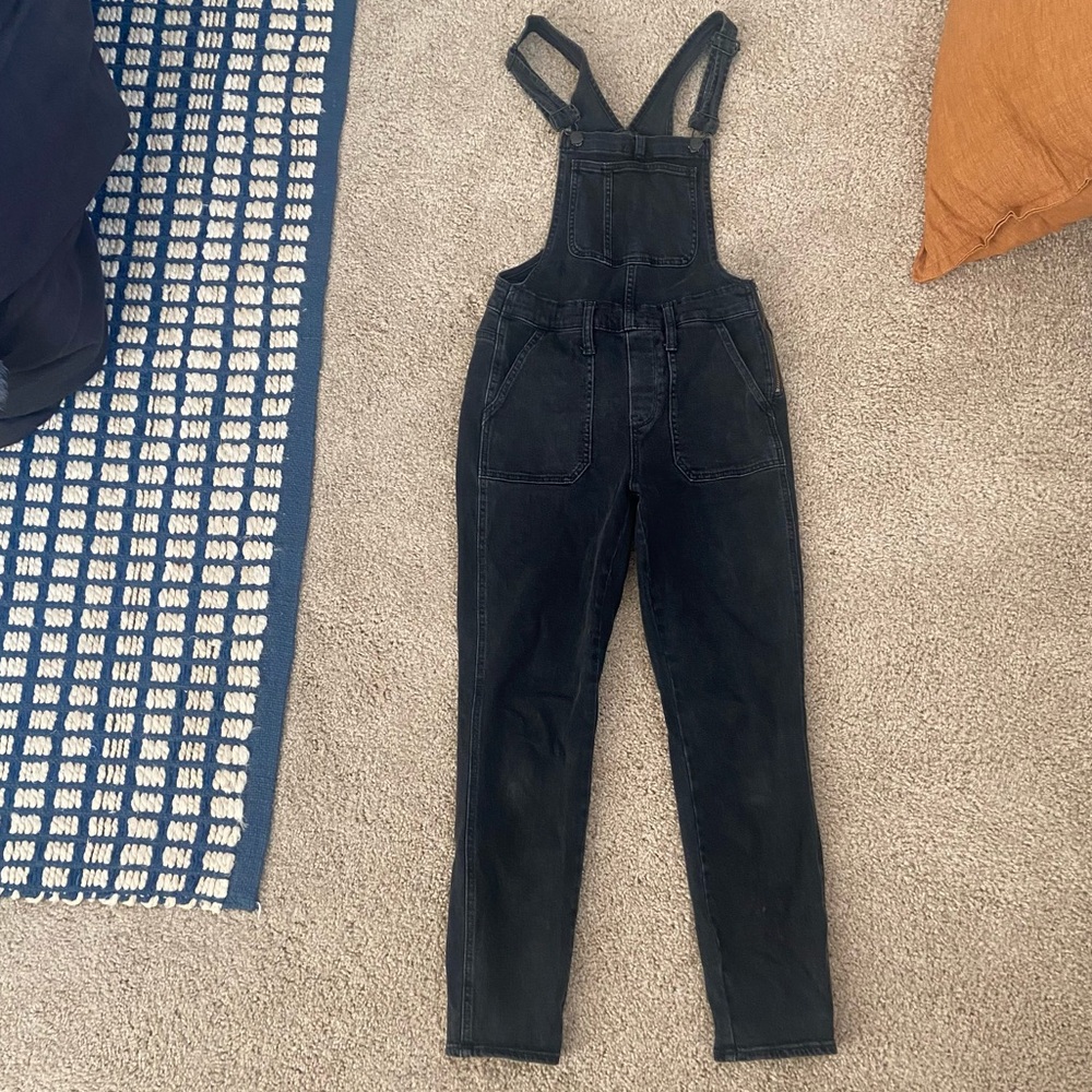 Madewell Black Skinny Overalls
